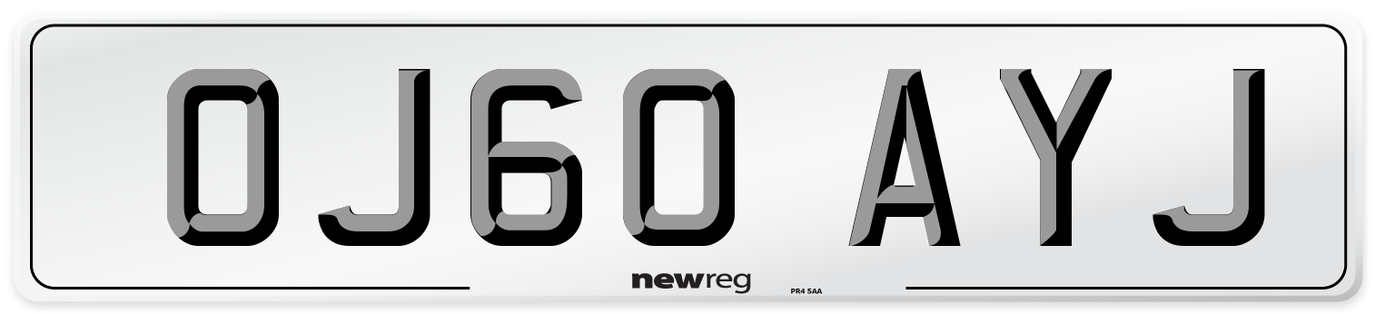OJ60 AYJ Number Plate from New Reg